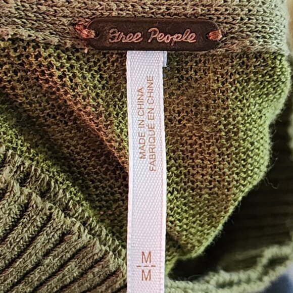 Free People Linen Blend Between The Lines Balloon Sleeve Sweater - Picture 6 of 7